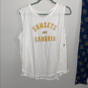 NWT ‘Sunsets and Sangria’ muscle tank, size XL
